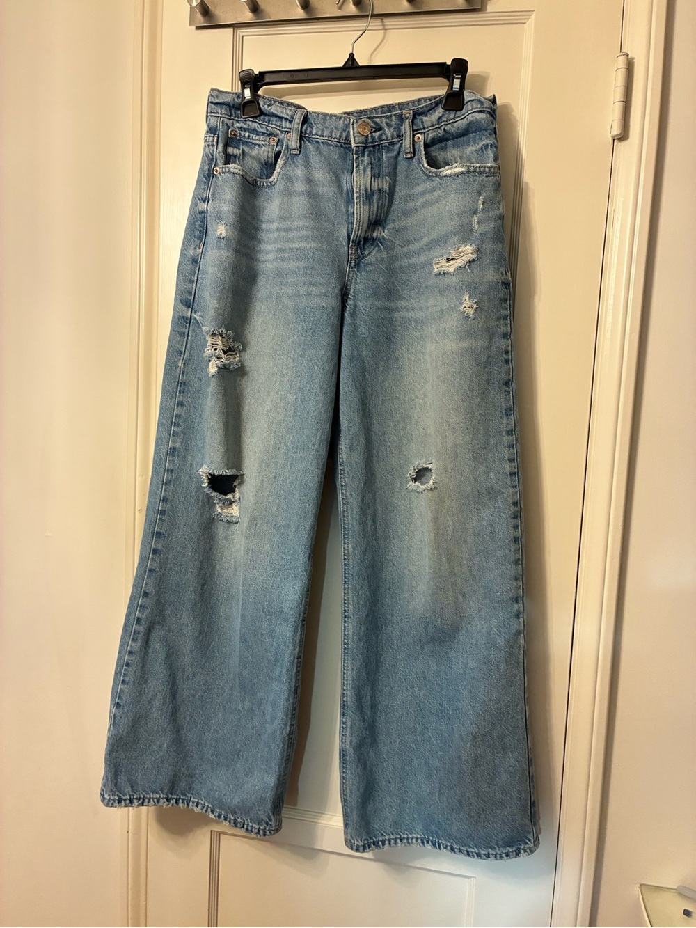 Gap Light Blue Distressed Wide-Leg Women/Teen Jeans